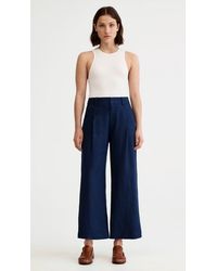 Smythe - Linen Cropped Pleated Trouser - Lyst