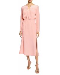 Santorelli - Tessa Long Sleeve Midi Fit And Flare Sress - Lyst
