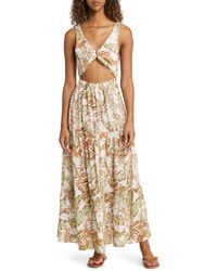 Rip Curl - La Quinta Floral Smocked Maxi Dress - Lyst