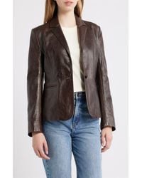 Schott Nyc - Fitted Leather Blazer - Lyst