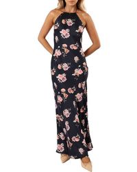 Petal & Pup - Hadley Floral Print Halter Dress - Lyst