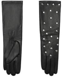 Mango - Studded Leather Gloves - Lyst