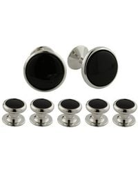 David Donahue - Brass & Onyx Shirt Studs & Cuff Links Set Gift Box - Lyst