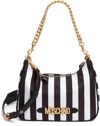 Moschino - Logo Stripe Nylon Hobo Bag - Lyst