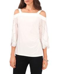Chaus - Cold Shoulder Mixed Media Top - Lyst