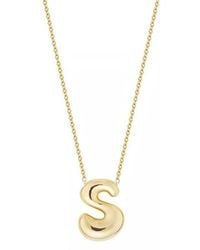 Jane Basch - Puffed Initial Pendant Necklace - Lyst