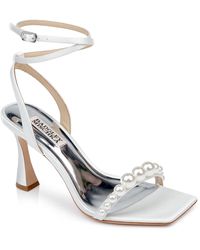 Badgley Mischka - Cailey Pearl Embellished Evening Sandals - Lyst