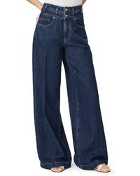 PAIGE - Portia Double Waistband Wide Leg Jeans - Lyst