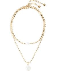 Open Edit - Set Of 2 Cultured Pearl Ball Chain Necklaces - Lyst