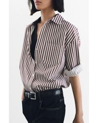 Mango - Stripe Cotton Blend Button-Up Shirt - Lyst