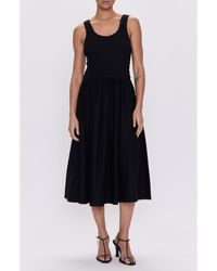 Pistola - Alessia Smocked Drop-Waist Stretch Cotton Midi Dress - Lyst