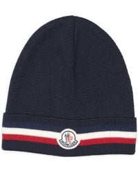 Moncler - Tricolor Stripe Virgin Wool Beanie - Lyst
