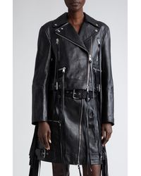 Alexander McQueen - Fringe Trim Leather Biker Jacket - Lyst