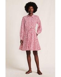 Lands' End - Poplin Button Front Dress With Godets - Lyst