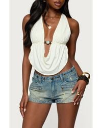 Edikted - Strappy Open Back Cowl Neck Crop Top - Lyst