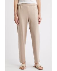 Eileen Fisher - High Waist Stretch Organic Cotton Ankle Tapered Pants - Lyst
