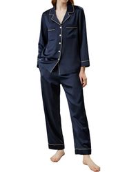 LILYSILK - Piping Silk Pajamas Set - Lyst