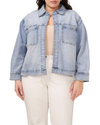 1.STATE - Big Pocket Crop Denim Jacket - Lyst