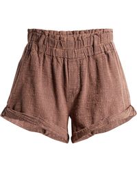 Free People - Solor Baja Paperbag Waist Flare Cotton Shorts - Lyst