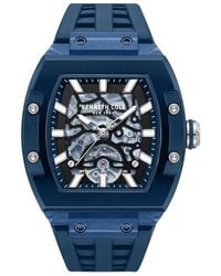 Kenneth Cole - Skeleton Tonneau Automatic Silicone Strap Watch, 44Mm X 56.2Mm - Lyst