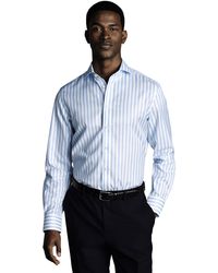 Charles Tyrwhitt - Wide Stripe Non-iron Twill Cutaway Slim Fit Shirt Single Cuff - Lyst