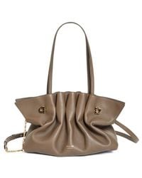 Ferragamo - Medium Gancio Piercing Soft Leather Shoulder Bag - Lyst