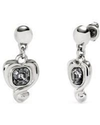 Uno De 50 - Heart & Crystal Drop Earrings - Lyst
