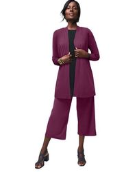Jessica London - Stretch Knit Open Front Knit Topper - Lyst
