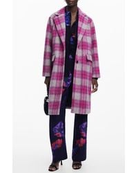 Desigual - Cuadro Plaid Coat - Lyst
