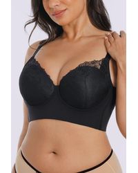 Shapellx - Back Smoothing Lace Underwire Bra - Lyst