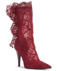 McQueen - Pointed Toe Lace Boot - Lyst