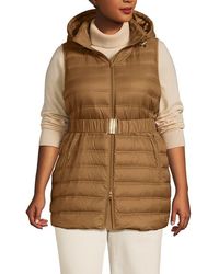 Lands' End - Wanderweight Belted Packable Down Vest - Lyst