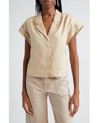 Veronica Beard - Kasa Linen Short Sleeve Button-up Shirt - Lyst