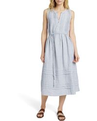 Faherty - Isha Stripe Linen Midi Dress - Lyst
