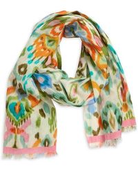 Echo - Metallic Ikat Floral Scarf - Lyst