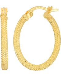 Bony Levy - Blg 14k Gold Textured Hoop Earrings - Lyst
