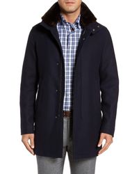 Herno - Genuine Beaver Fur Collar Wool Blend Coat - Lyst