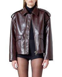 Endless Rose - Oversize Faux Leather Jacket - Lyst