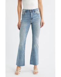 Hidden Jeans - High Waist Raw Hem Crop Bootcut Jeans - Lyst
