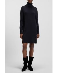 BOSS - Feringatessa Long Sleeve Turtleneck Virgin Wool Blend Sweater Dress - Lyst
