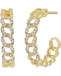 Bony Levy - Varda Diamond Curb Chain Hoop Earrings - Lyst