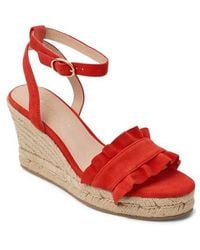 Jack Rogers - Rozette Ruffle Espadrille Ankle Strap Platform Wedge Sandal - Lyst