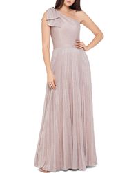 xscape off the shoulder glitter gown