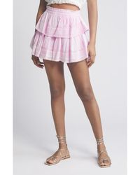 LoveShackFancy - Tiered Ruffle Cotton Miniskirt - Lyst