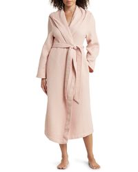 Nordstrom - Hooded Long Cotton Waffle Robe - Lyst
