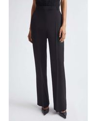 McQueen - High Waist Wool Straight Leg Pants - Lyst
