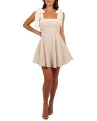 Petal & Pup - Polina Tie Strap Cotton & Linen Minidress - Lyst
