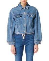 maje cropped denim jacket
