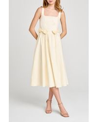 Wayf - Lizzy Bow Trim Midi Dress - Lyst
