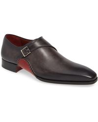 magnanni carey leather monk loafer